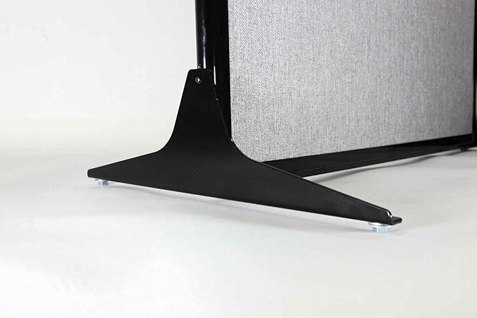 Versare Workstation Partition | Portable Wall Divider | Modern Office Cubicle | Free Standing Privacy Screen | Flexible Work Space | 99" x 70" W/Window, Slate Fabric Panels