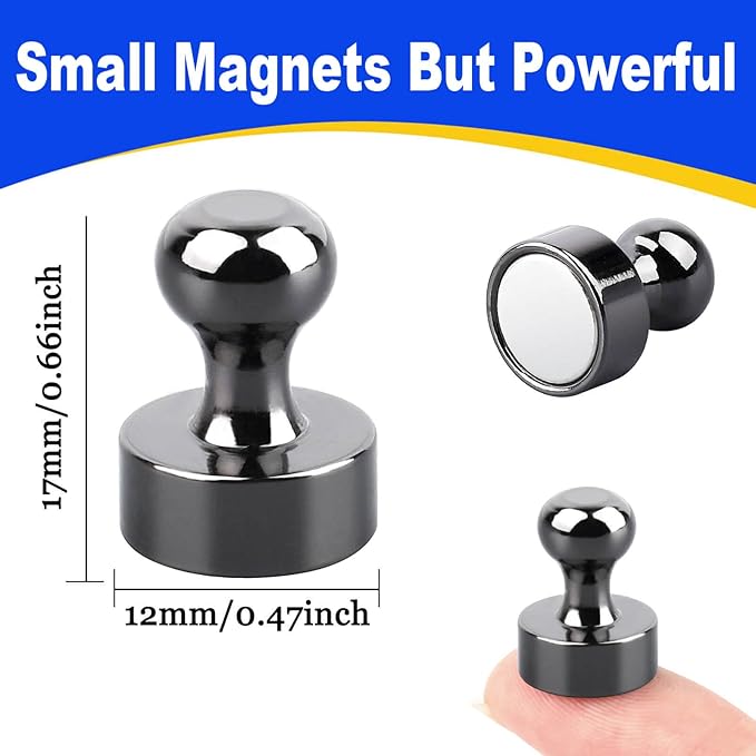 110Pcs Fridge Magnets Push Pin Magnets, Small Refrigerator Magnet s Rare Earth Magnet s for Magnetic Decorative, Strong Magnet s for Whiteboard, Classroom, Dry Erase and Locker