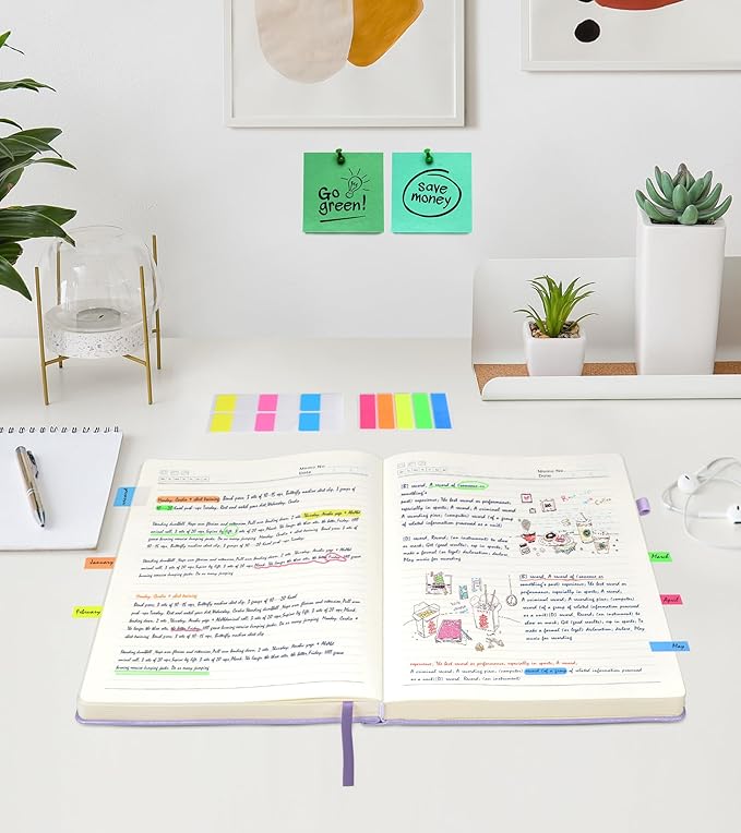 Lined Journal Notebook, 365 Pages B5 Large Journals for Writing Ruled Notebook, Hardcover Leather Journal for Women Men, Daily Notebook for Work, Note Taking, 100Gsm Thick Paper(7.6'' X 10'' Purple)