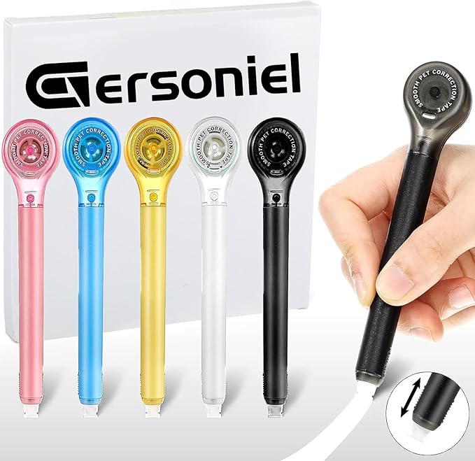 10 Pack Correction Tape Pen Correctional Ink Tape Push Pull Protective, Easy to Use Applicator for School Office Supplies, 0.2 x 236 Inch(Bright Color)