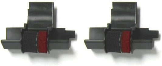 (2 Pack) Compatible/Replacement Canon P23-DH-V P23-DHV-3 P27-DH Calculator Ink Roller, Black/Red Ink Also Fits Casio HR-170RC HR-200RC HR-300RC Sharp EL-1750V EL-1801V Catiga CP30A CP90A and More