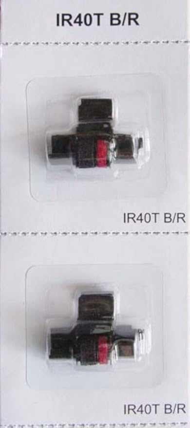 (6 Pack) Calculator Ink Roller Fits Sharp EL-1801V EL-1750V EL-1611V Casio HR-170RC HR-200RC HR-300RC Canon P23-DHV-3 and More Black/Red IR-40T CP-13 EA-772R Compatible/Replacement by COMPUMATIC