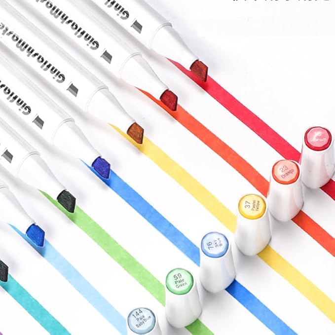 Brush Chisel Tip Art Markers Designer Pen Sketch Alcohol Markers Dual Tips Manga Drawing Coloring book marker (80)