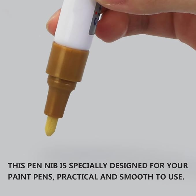 Kisangel 25Pcs Paint Marker Nibs Replacement Painting Pens Tips Permanent Marker Pen Points for Writing Stuff Devices
