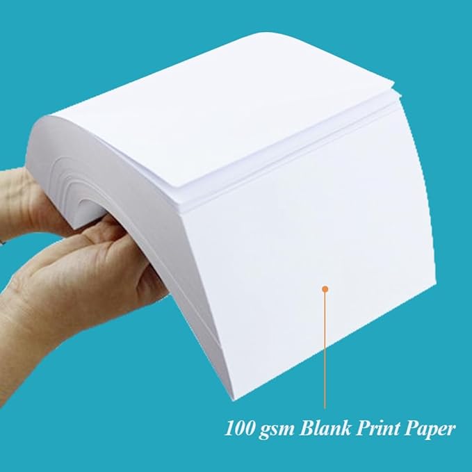 (5-Pack) 11" x 17" Blank Print Paper, 225Sheets/450Pages Blank Loose-Leaf Paper, DIY Template Printing in Office, 100gsm Blank Paper