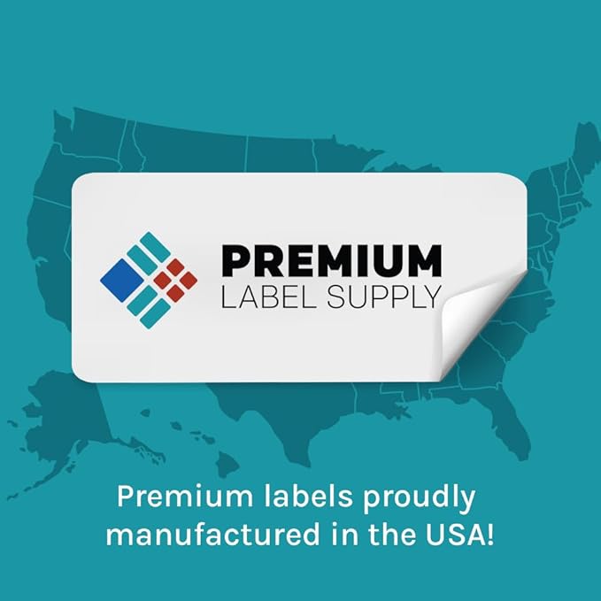 Premium Label Supply Waterproof White Address Sticker Labels – 4" x 2.5" – Laser Printers Only – (8 per Sheet), 10 Sheets - 80 Total Adhesive Labels