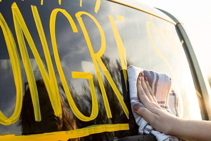 Glass Pen Window Marker: Liquid Chalk Pens for Glass, Whiteboard Markers with Washable Paint - Graduation, Car Windows, Mirror Pen, Storefront, Wedding, Parade, Party & Holiday (White, Jumbo Tip)