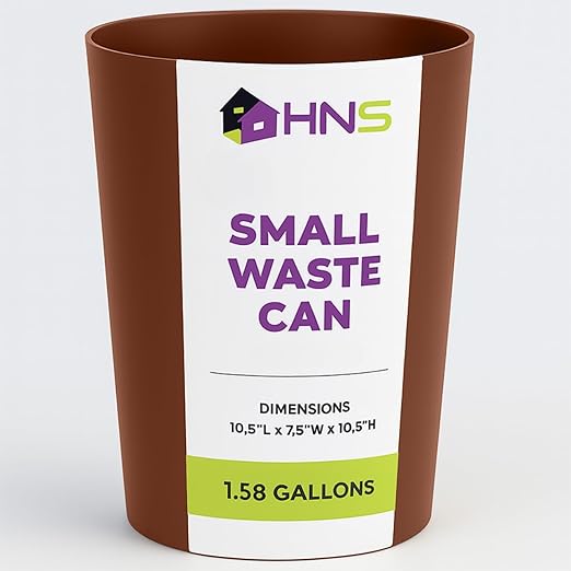 HOLDN’ STORAGE Small Trash Can - 1.58 Gallon Open Top Waste Bin, Compact Waste Can Perfect for Bathroom, Kitchen, Office, Dorm - Durable Garbage Can - Copper