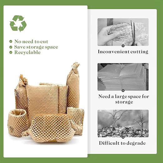 Honeycomb Packing Paper, 15" x 200' Honeycomb Cushioning Wrap Roll for Moving Shipping Packaging Gifts, Recyclable Honeycomb Paper Moving Supplies Bubble Paper Wrapping Protective Roll Khaki