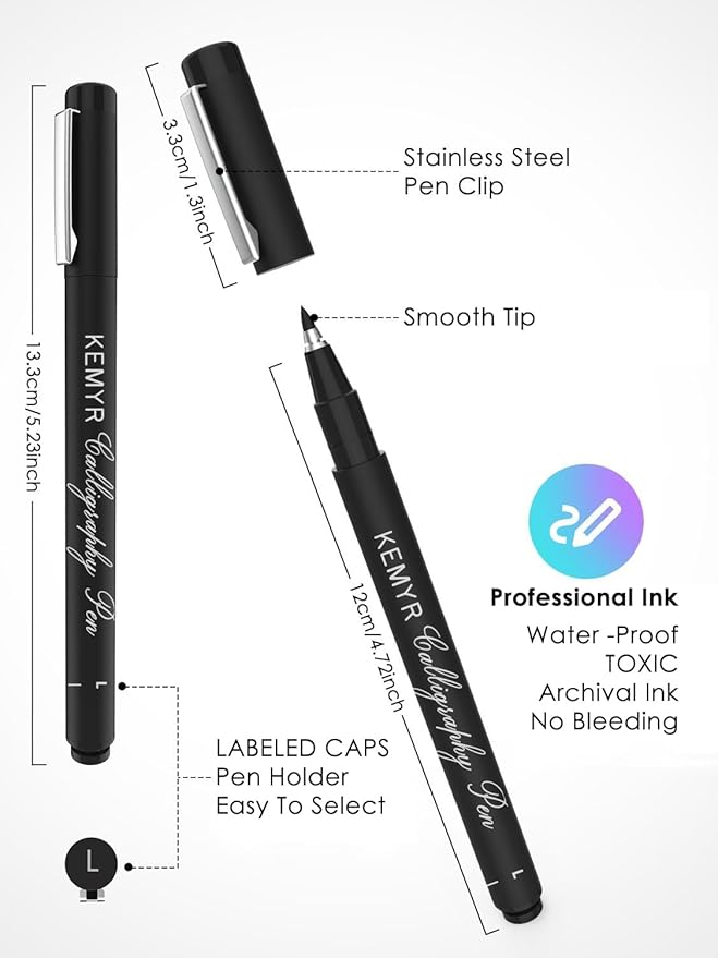 4 Micro Fine liner Drawing Art Pens Calligraphy Pens: S Size Black Art supplies Waterproof Archival Black Ink Markers For Artists,Use for Professional Watercolor,Sketching