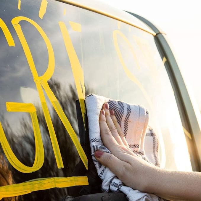 Glass Pen Window Marker: Liquid Chalk Pens for Glass, Whiteboard Markers with Washable Paint - Graduation, Car Windows, Mirror Pen, Storefront, Wedding, Party (3 Pens - Black & White - Jumbo Tip)