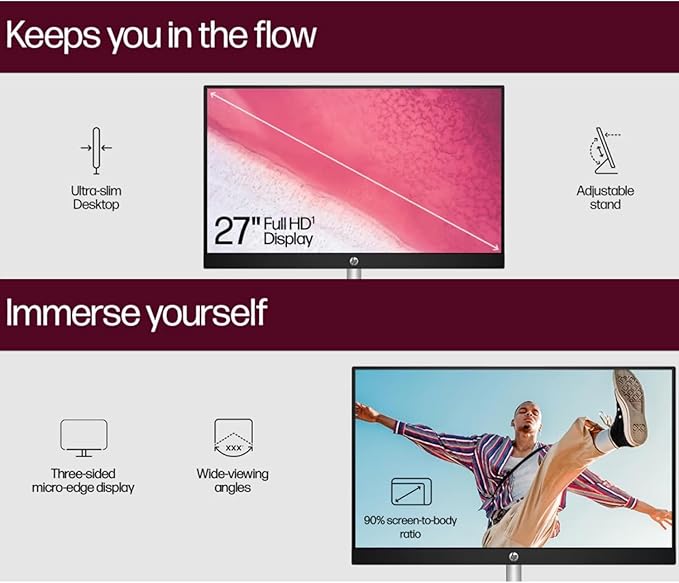 HP 27" FHD Touchscreen Business All-in-One Desktop Computer, Intel 12-Core Ultra 7 155U (Beats i7-1355U), 64 GB DDR5 RAM, 1 TB SSD, Intel Iris Xe Graphics, Wired KB & Mouse, Wi-Fi 6, Windows 11 Pro