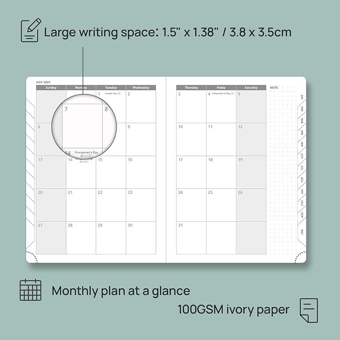 POPRUN Planner 2025-2026 (Medium - 6.5'' x 8.5'') Academic Weekly Calendar (July 2025 - June 2026) with Hourly Time Slots, Monthly Tabs, 100GSM Thick Papers, Leather Soft Cover - Burgundy Red