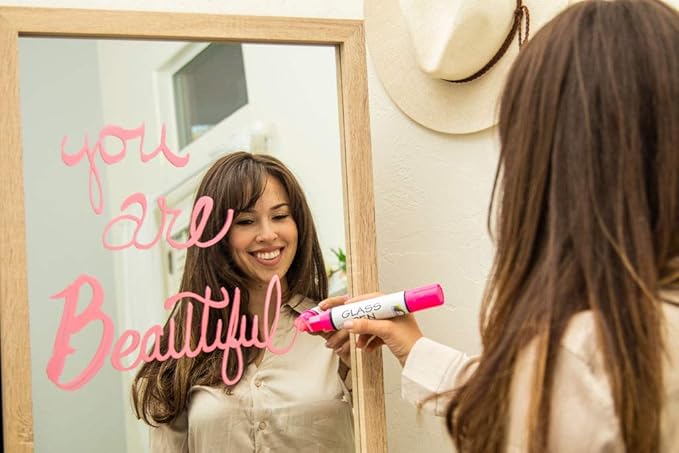 Glass Pen Window Marker: Liquid Chalk Pens for Glass, Whiteboard Markers with Washable Paint - Graduation, Car Windows, Mirror Pen, Storefront, Wedding, Parade, Party & Holiday (Orange, Jumbo Tip)