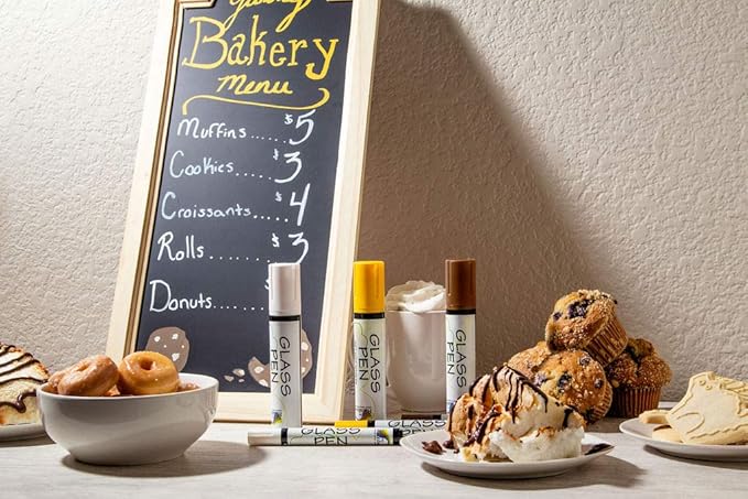 Glass Pen Window Marker: Liquid Chalk Markers for Glass, Car Marker or Mirror Pen with Washable Paint - Car Windows, Storefront Window, Wedding, Parade, Party & Holiday Decorations (White, Fine Tip)