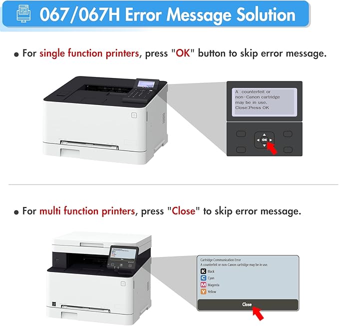 067 Toner Cartridge Set 067H MF656Cdw MF654Cdw Compatible for Canon 067 Color ImageCLASS LBP632Cdw LBP633Cdw MF653Cdw Printer High Yield Ink 4 Pack