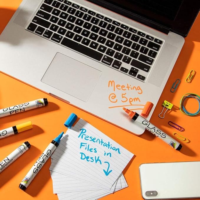 Glass Pen Window Marker: Liquid Chalk Pens for Glass, Whiteboard Markers with Washable Paint - Graduation, Car Windows, Mirror, Storefront, Wedding, Party & Holiday (5 Pens - Black & White - Fine Tip)