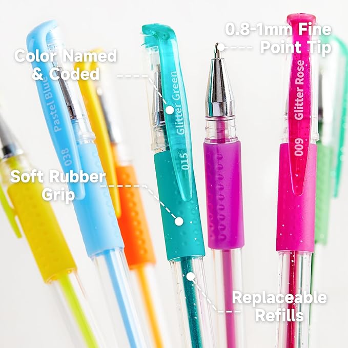 Shuttle Art Gel Pens, 120 Pack Gel Pen Set 60 Colored Gel Pen with 60 Refills for Adults Coloring Books Drawing Doodling Crafts Scrapbooking Journaling