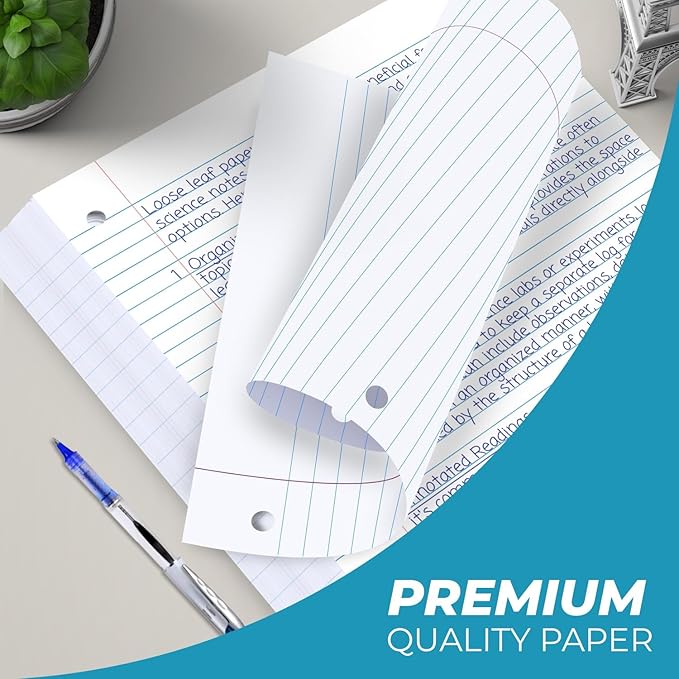 1152 Pack (Pallet) Loose Leaf Paper Bulk, 172800 Sheets, Wide Ruled, 150 Sheets/Pack, 8 x 10.5", Pallet of Filler Paper, 3 Hole Punched, 56 Gsm Thick Paper, School & Office, 4-7 Days Transit