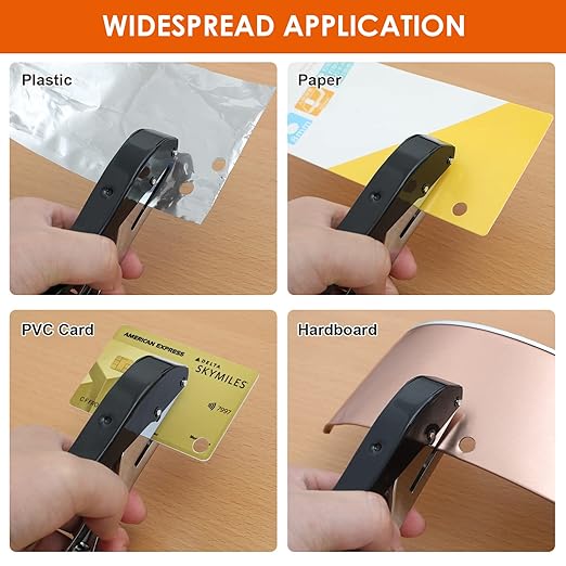 Hole Punch 1/8 inch-3mm Single Hole Punch,Heavy Duty Hole Puncher Single,Paper Punch Portable Hand Held Long Hole Puncher for Paper Cards Plastic Cardboard