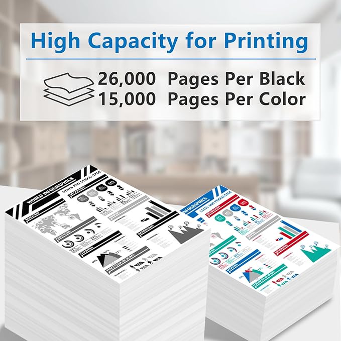 High Yield 7525 Toner Cartridge Compatible for Xerox Workcentre 7830 7835 7845 7855 7970 7525 7530 7535 7545 7556 7830i 7835i 7845i 7855i 7970i Printers (4-Pack Black Cyan Yellow Magenta