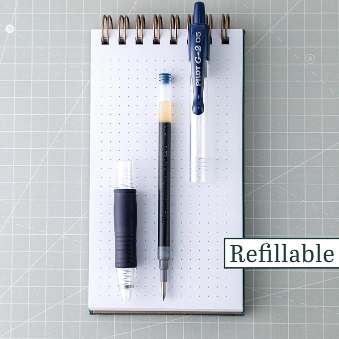 G2 Retractable Premium Gel Ink Roller Ball Pens Extra Fine Point (.5mm) Red Ink 3 pack; Refillable & Premium Comfort Grip Bundle with Plastic Reusable Pouch