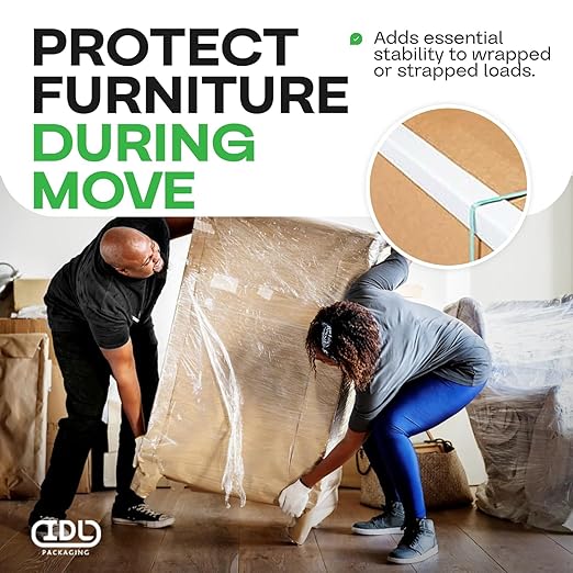 IDL Packaging Cardboard Edge Protectors 2" x 2" x 48", Full Pallet of 2800 pc, Black - V-Board Reinforced Corner Protectors - Regular-Duty Cardboard Corners for Shipping