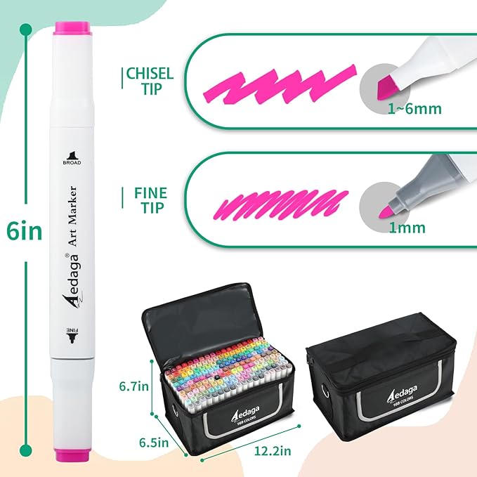168 Colors Alcohol Markers with Free App, Dual Tip Art Markers with Kickstand Case for Artists Adults and Kids. Alcohol Based Marker for Coloring Painting Sketching and Drawing, Great Gift