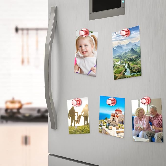 12Pack Refrigerator Magnets, Strong Neodymium Push Pin Magnets for Whiteboard, Office, School, Kitchen