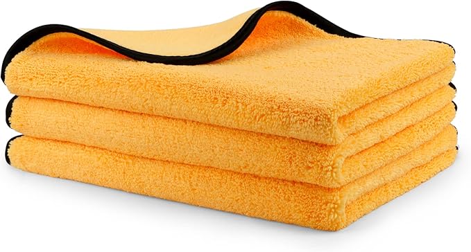 HOMEXCEL Microfiber Towels for Car, Premium Cleaning Cloth Lint Free,Scratch Free, Strong Water Absorption, Car Washing Drying Towel for Household, Auto Detailing, Windows, 16" x 24 ", 3 Pack