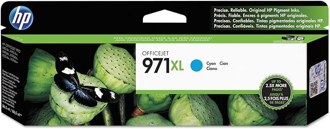 HP 971X | PageWide Cartridge High Yield | Cyan | Works with HP OfficeJet Pro X451, X476, X551, X576 | CN626AM