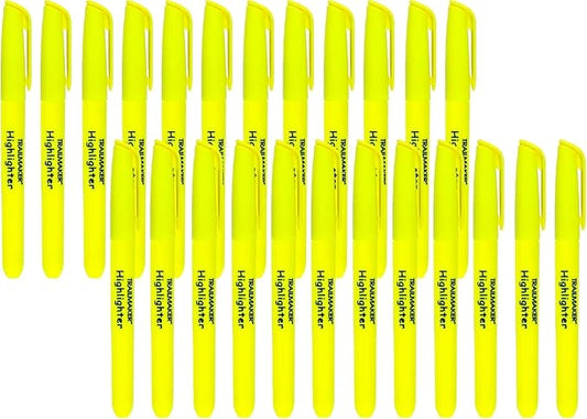 Trail maker 100 Packs of Bulk Yellow Highlighters in Bulk | Bright Wholesale Highlighters for Classrooms, School Kids, Teachers, Office Supplies