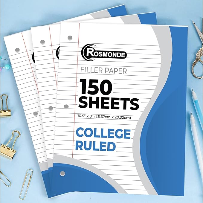 1152 Pack (Pallet) Loose Leaf Paper Bulk, 172800 Sheets,College Ruled, Pallet of Filler Paper, 150 Sheets/Pack, 8 x 10.5",3 Hole Punched, 56 Gsm Thick Sheet, School & Office, 4-7 Days Transit