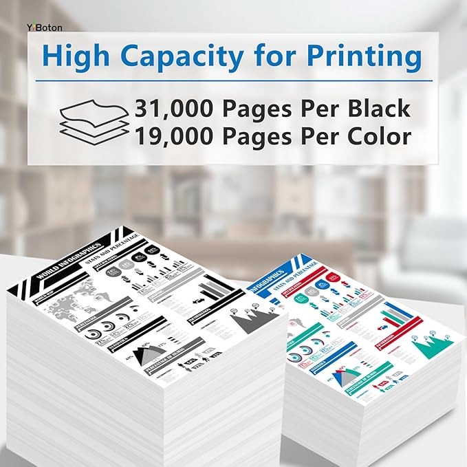 High Yield IM C3510 IM C3010 Toner Cartridge 842550 842553 842552 842551 Toner Cartridge Compatible for Ricoh IMC3510 IMC3010 Printer (4-Pack Black Cyan Magenta Yellow)