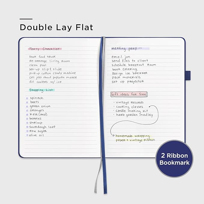 &And Per Se Lined Journal Notebook, 160 Pages, A5 5.7 x 8 inches College Ruled Thick Paper Notebook Journals for Writing, Hardcover Notebooks for Women Men Office School (1 Pack, Royal Blue)