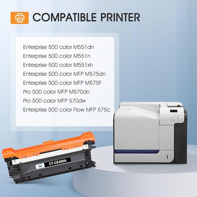 507A Toner Cartridge 4-Pack Compatible for HP 507A 507X CE400A CE401A CE402A CE403A 500 Color M551 Toner Cartridges for HP Laserjet Enterprise M551 M551n M551dn M551xh M570dn M570dw M575f Printer