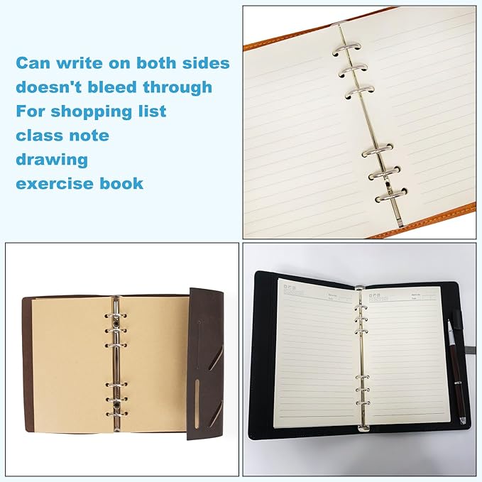 PATIKIL Grid Refill Paper 9-Ring Binder Loose Leaf Planner Filler Paper Planner Inserts, 160 Sheets/320 Pages, Lined