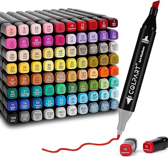 80 Colors Alcohol Markers Dual Tip Art Markers for Kids Marker Pens for Adult Coloring Painting Supplies Perfect for Painting, Coloring, Sketching and Drawing Christmas Gift Ideas