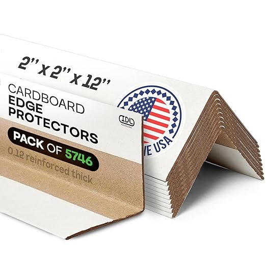 IDL Packaging Cardboard Edge Protectors 2" x 2" x 12", Full Pallet of 5,746 pc, White - V-Board Reinforced Corner Protectors - Regular-Duty Cardboard Corners for Shipping