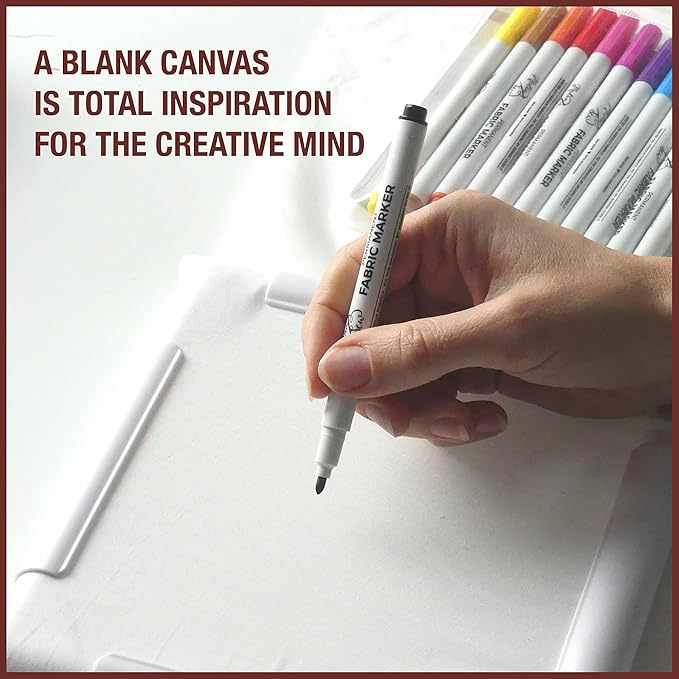 Madam Sew Fabric Markers – Set of 12 Permanent Fabric Marker Set for Clothes, Crafts, Shoes & Canvas – No Bleed, Fine Tip, Non Toxic Pens for DIY & Laundry Marking