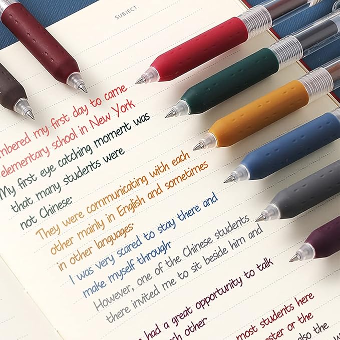 0.5mm Bible Journal Pens No Bleed Through, 8 Color Fine Tip Markers for Bible Study, Bullet Journaling, Drawing，Quick Dry School Supplies (8 retro colors)
