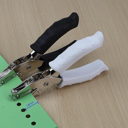 1/4” Circle Shaped Hole Puncher,Handheld Single Hole Punch with Black Soft Grip Handle,One Hole Paper Punch for Paper Crafts Tag in Home, Office, Classroom.