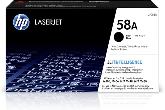 HP 58A Black Toner Cartridge | Works with HP LaserJet Enterprise M406 Series, MFP M430 Series, Pro M404 Series, M428 Series | CF258A