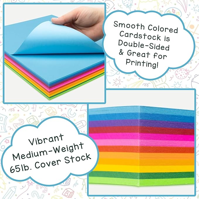 Hygloss White Cardstock - 8.5x11-Inch, 90 Sheets, 65 lb/ 176 gsm, Fade-Resistant, Acid-Free Color Card Stock Paper