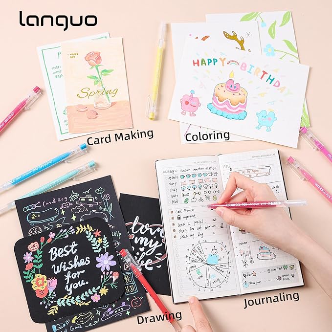 Gel Pens for Adult Coloring Books, 45 Colors Set Gel Colored Pens Marker, Perfect Gel Pens for Adult Drawing Doodling Journaling, Art Supplies and DIY Crafts