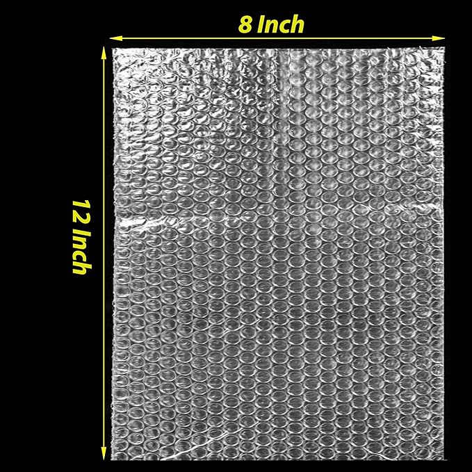 100Pcs 8"x12" Bubble Pouches Wrap Bag for Packaging, Clear Bubble Out Bags Double Wall Cushioning Wrap Pouches for Moving Packaging Storage Fragile China Dishes Electronic Item
