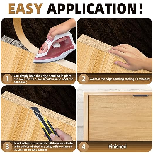 GSCIT Club Maple Edge Banding, 1 1/2 inch x 500ft roll of Veneer Edge Banding Preglued Flexible, Wood Tape Banding for Cabinet Repair Plywood
