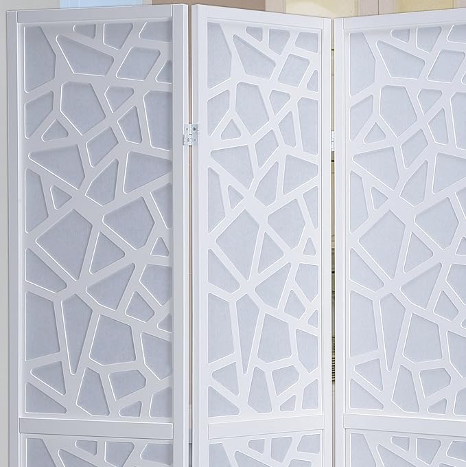 NicBex Room Divider 4 Panel Room Dividers with Paper-Looking Partition Room Dividers and Folding Privacy Screens Wall Divider for Home, Office, Room Separation,70" W x 1" D x 70" H, White