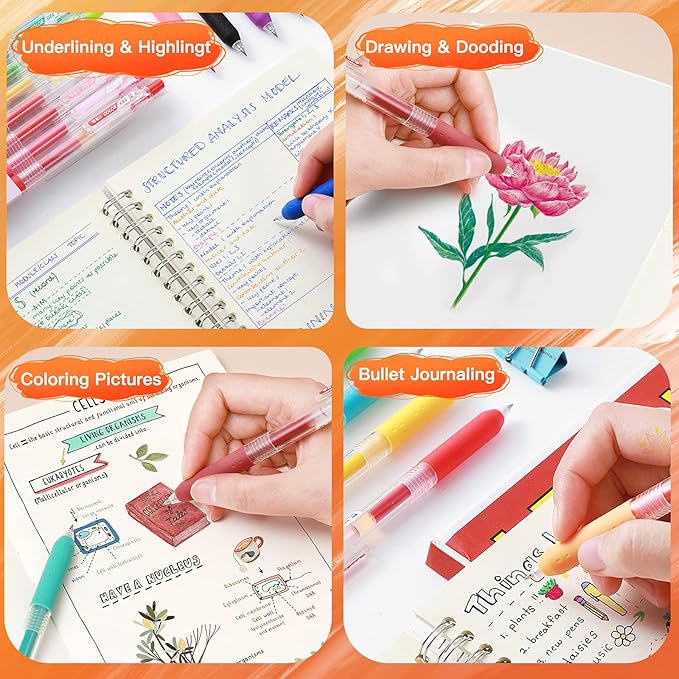 0.5mm Bible Journal Pens No Bleed Through, 8 Color Fine Tip Markers for Bible Study, Bullet Journaling, Drawing，Quick Dry School Supplies (8 retro colors)