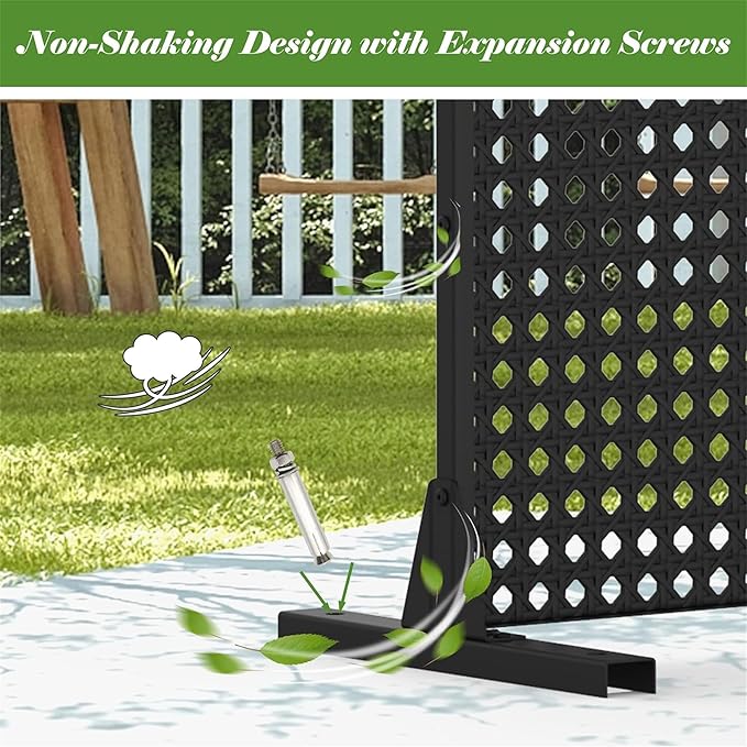 NicBex Room Divider 1 Panel Room Dividers with Rhombus Pattern Design Partition Room Dividers and Metal Privacy Screens Wall Divider for Outdoor, Room Separation,48.31" W x 15.75" D x 70.75" H, Black